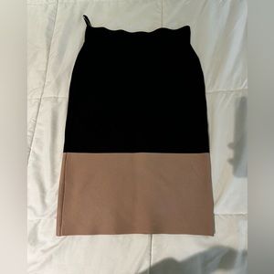 BCBGMAXAZRIA Bandage Skirt, Black/Tan, Size XS